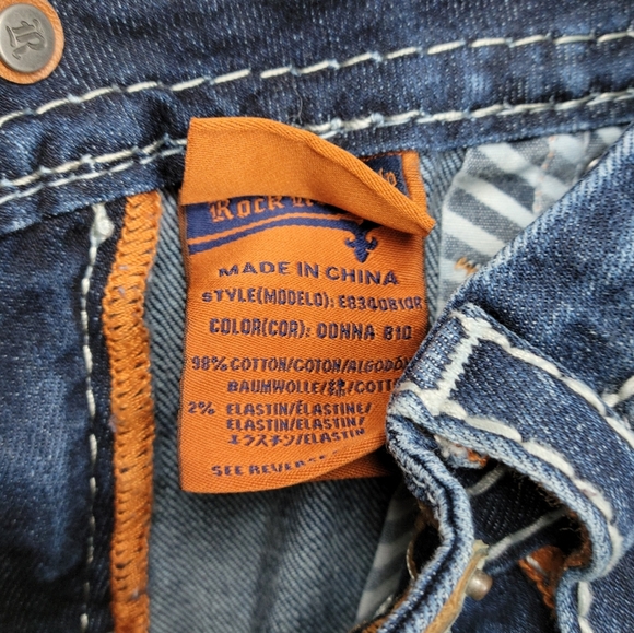 Rock Revival Donna Bootcut Low Rise Jeans Size 28 Distressed Denim - Picture 9 of 14
